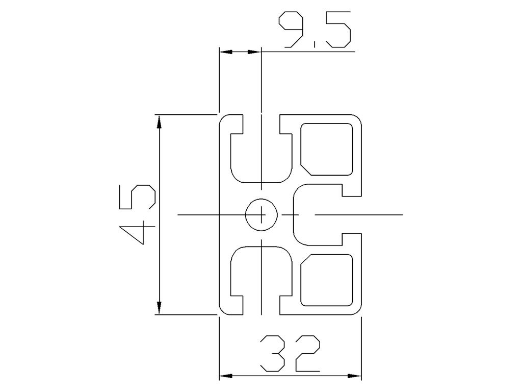 103245 - 32x45 / Cava 8 Standard / Cava / Profili in Alluminio / Prodotti / Alutec | Profili in alluminio, sistemi di trasporto e automazione industriale - Alutec Group 103245 - 32x45 / Cava 8 Standard / Cava / Profili in Alluminio / Prodotti / Alutec | Profili in alluminio, sistemi di trasporto e automazione industriale - Alutec Group