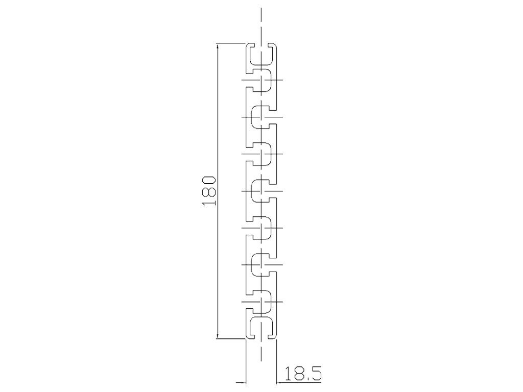 101180 - 18,5x180 / Cava 8 Standard / Cava / Profili in Alluminio / Prodotti / Alutec | Profili in alluminio, sistemi di trasporto e automazione industriale - Alutec Group 101180 - 18,5x180 / Cava 8 Standard / Cava / Profili in Alluminio / Prodotti / Alutec | Profili in alluminio, sistemi di trasporto e automazione industriale - Alutec Group