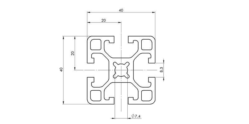104040L - 40x40 leggero / Cava 8 Serie 40 / Cava / Profili in Alluminio / Prodotti / Alutec | Profili in alluminio, sistemi di trasporto e automazione industriale - Alutec Group 104040L - 40x40 leggero / Cava 8 Serie 40 / Cava / Profili in Alluminio / Prodotti / Alutec | Profili in alluminio, sistemi di trasporto e automazione industriale - Alutec Group