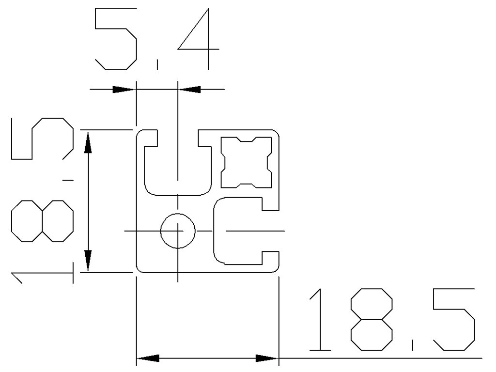 101818 - 18,5x18,5 / Groove 5 standard / Groove / Aluminium profiles / Products / Alutec | Profili in alluminio, sistemi di trasporto e automazione industriale - Alutec Group 101818 - 18,5x18,5 / Groove 5 standard / Groove / Aluminium profiles / Products / Alutec | Profili in alluminio, sistemi di trasporto e automazione industriale - Alutec Group