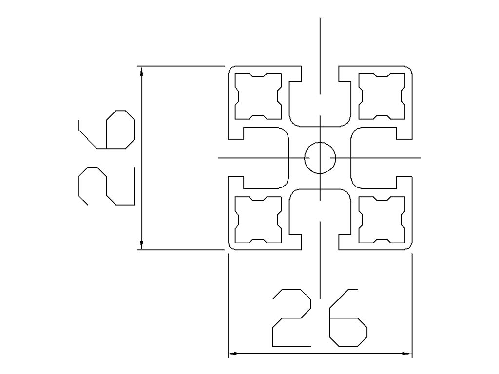 102626 - 26x26 / Groove 5 standard / Groove / Aluminium profiles / Products / Alutec | Profili in alluminio, sistemi di trasporto e automazione industriale - Alutec Group 102626 - 26x26 / Groove 5 standard / Groove / Aluminium profiles / Products / Alutec | Profili in alluminio, sistemi di trasporto e automazione industriale - Alutec Group