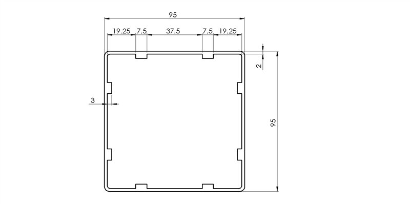 139090 - 90x90 telescopisches / Teleskopische Profile / Aluminiumprofile / Produkte / Alutec | Profili in alluminio, sistemi di trasporto e automazione industriale - Alutec Group 139090 - 90x90 telescopisches / Teleskopische Profile / Aluminiumprofile / Produkte / Alutec | Profili in alluminio, sistemi di trasporto e automazione industriale - Alutec Group