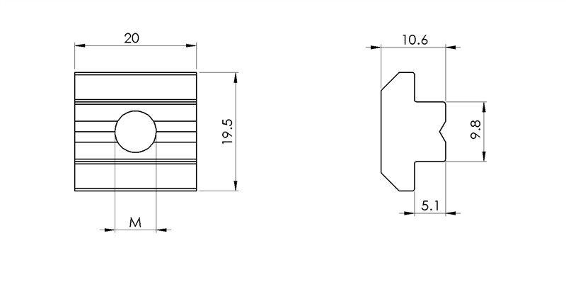 210511 - Dadi a T per cava 10 / Viti, dadi, rondelle / Accessori di fissaggio / Prodotti / Alutec | Profili in alluminio, sistemi di trasporto e automazione industriale - Alutec Group 210511 - Dadi a T per cava 10 / Viti, dadi, rondelle / Accessori di fissaggio / Prodotti / Alutec | Profili in alluminio, sistemi di trasporto e automazione industriale - Alutec Group