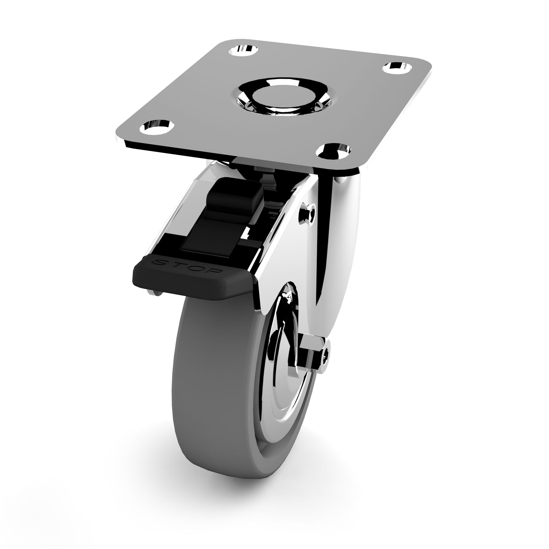 518003 - Lenkrolle Ø80 mm mit Bremse (verzinkt) / Lenkrollen / Stützzubehör / Produkte / Alutec | Profili in alluminio, sistemi di trasporto e automazione industriale - Alutec Group 518003 - Lenkrolle Ø80 mm mit Bremse (verzinkt) / Lenkrollen / Stützzubehör / Produkte / Alutec | Profili in alluminio, sistemi di trasporto e automazione industriale - Alutec Group