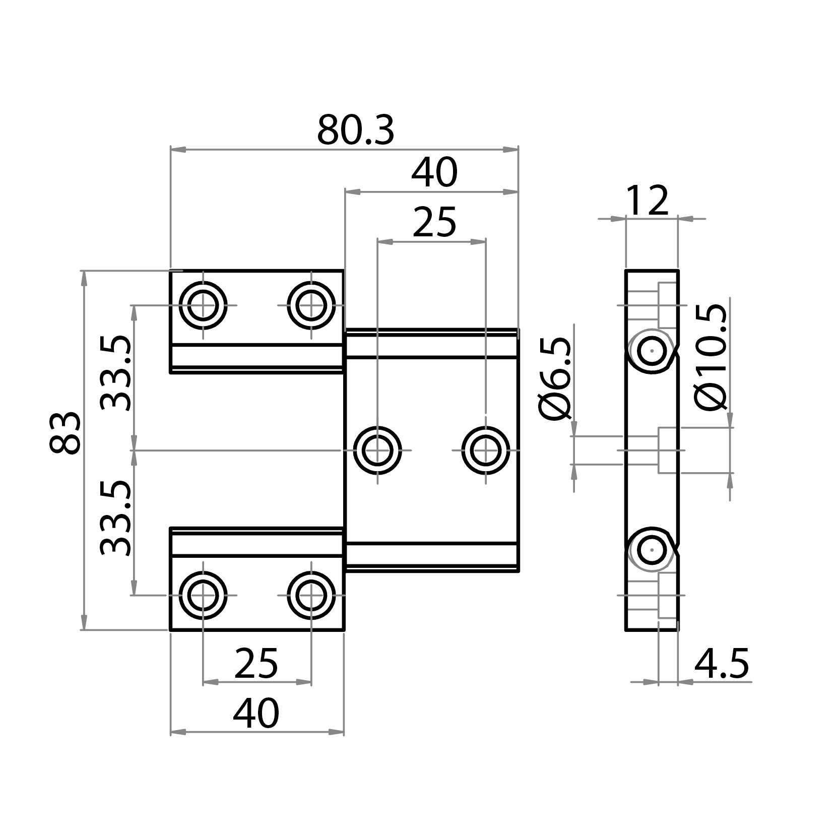 614518-8 - Double aluminium hinge profiles 45x45 and 18,5x32, M8 screws / Completion accessories / Accessories for structures and protections / Products / Alutec | Profili in alluminio, sistemi di trasporto e automazione industriale - Alutec Group 614518-8 - Double aluminium hinge profiles 45x45 and 18,5x32, M8 screws / Completion accessories / Accessories for structures and protections / Products / Alutec | Profili in alluminio, sistemi di trasporto e automazione industriale - Alutec Group