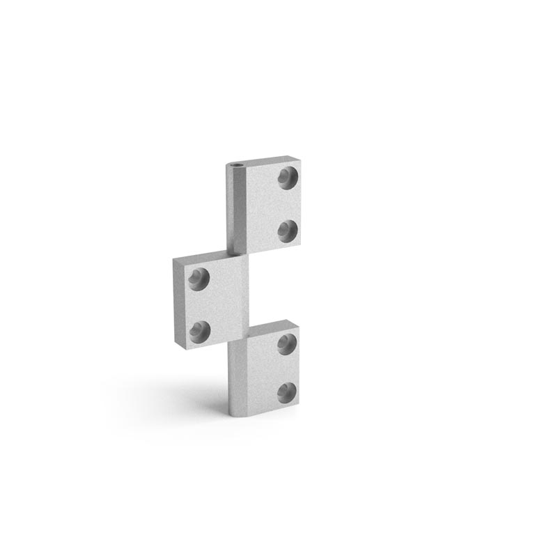 634545 - Triple aluminium hinge 45x45, M6x20 screws / Completion accessories / Accessories for structures and protections / Products / Alutec | Profili in alluminio, sistemi di trasporto e automazione industriale - Alutec Group 634545 - Triple aluminium hinge 45x45, M6x20 screws / Completion accessories / Accessories for structures and protections / Products / Alutec | Profili in alluminio, sistemi di trasporto e automazione industriale - Alutec Group