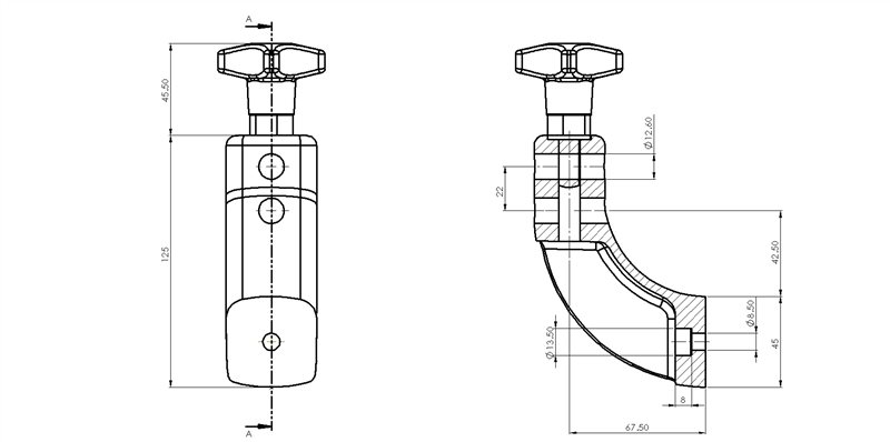 730110 - Profiles fastening clamp with knob / Guides supports / Supports and guides / Products / Alutec | Profili in alluminio, sistemi di trasporto e automazione industriale - Alutec Group 730110 - Profiles fastening clamp with knob / Guides supports / Supports and guides / Products / Alutec | Profili in alluminio, sistemi di trasporto e automazione industriale - Alutec Group