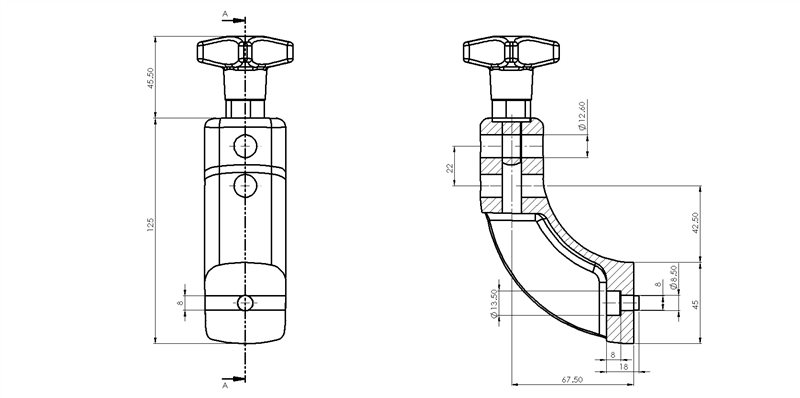 730111 - Profilbefestigungsklammer mit Knauf / Halterungen für Führungen / Halterungen und Führungen / Produkte / Alutec | Profili in alluminio, sistemi di trasporto e automazione industriale - Alutec Group 730111 - Profilbefestigungsklammer mit Knauf / Halterungen für Führungen / Halterungen und Führungen / Produkte / Alutec | Profili in alluminio, sistemi di trasporto e automazione industriale - Alutec Group