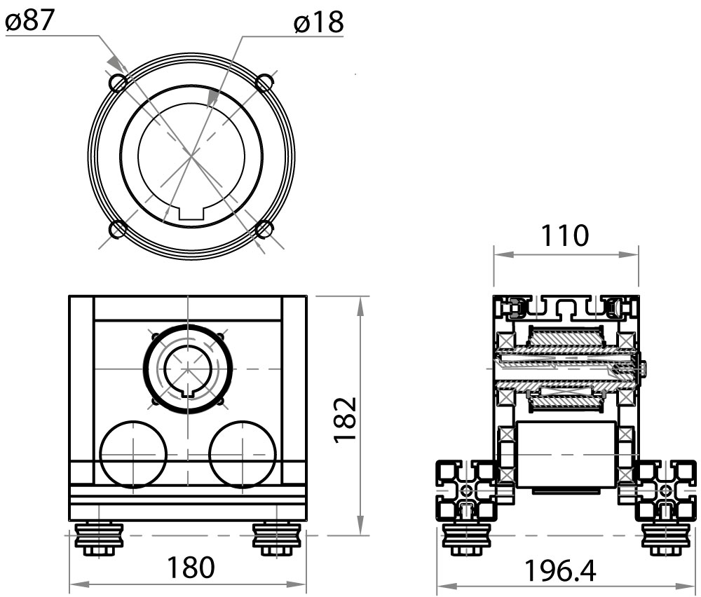 M08290 - Testata di traino per M08250 / Unità lineari a comando intermedio / Sistemi lineari di scorrimento / Prodotti / Alutec | Profili in alluminio, sistemi di trasporto e automazione industriale - Alutec M08290 - Testata di traino per M08250 / Unità lineari a comando intermedio / Sistemi lineari di scorrimento / Prodotti / Alutec | Profili in alluminio, sistemi di trasporto e automazione industriale - Alutec
