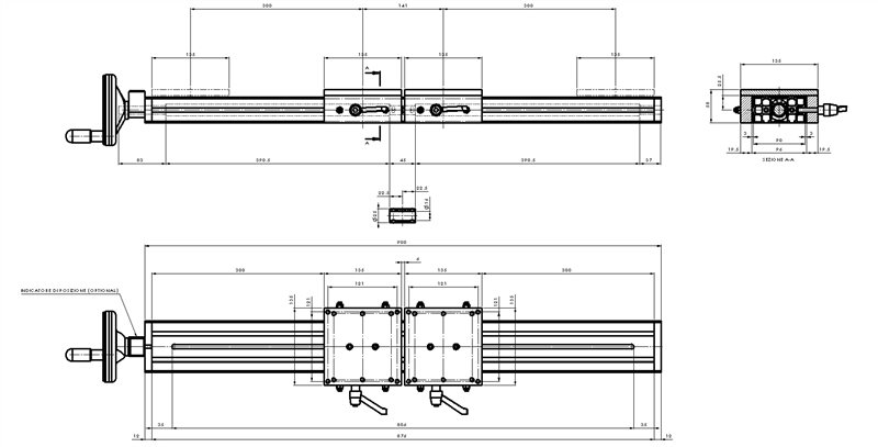 022004C - Posizionatore lineare a due o più carrelli contrapposti con guide in polizene / Posizionatori lineari / Sistemi lineari di scorrimento / Prodotti / Alutec | Profili in alluminio, sistemi di trasporto e automazione industriale - Alutec Group 022004C - Posizionatore lineare a due o più carrelli contrapposti con guide in polizene / Posizionatori lineari / Sistemi lineari di scorrimento / Prodotti / Alutec | Profili in alluminio, sistemi di trasporto e automazione industriale - Alutec Group