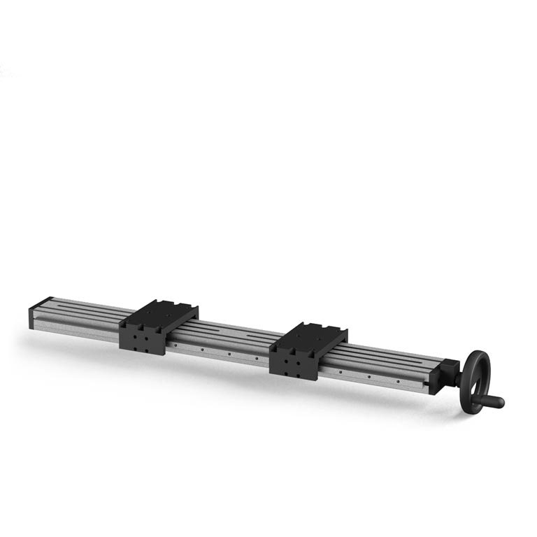 022004C - Linear positioner with polyzene guides and two or more opposing carriages / Linear positioners / Linear sliding systems / Products / Alutec | Profili in alluminio, sistemi di trasporto e automazione industriale - Alutec Group 022004C - Linear positioner with polyzene guides and two or more opposing carriages / Linear positioners / Linear sliding systems / Products / Alutec | Profili in alluminio, sistemi di trasporto e automazione industriale - Alutec Group