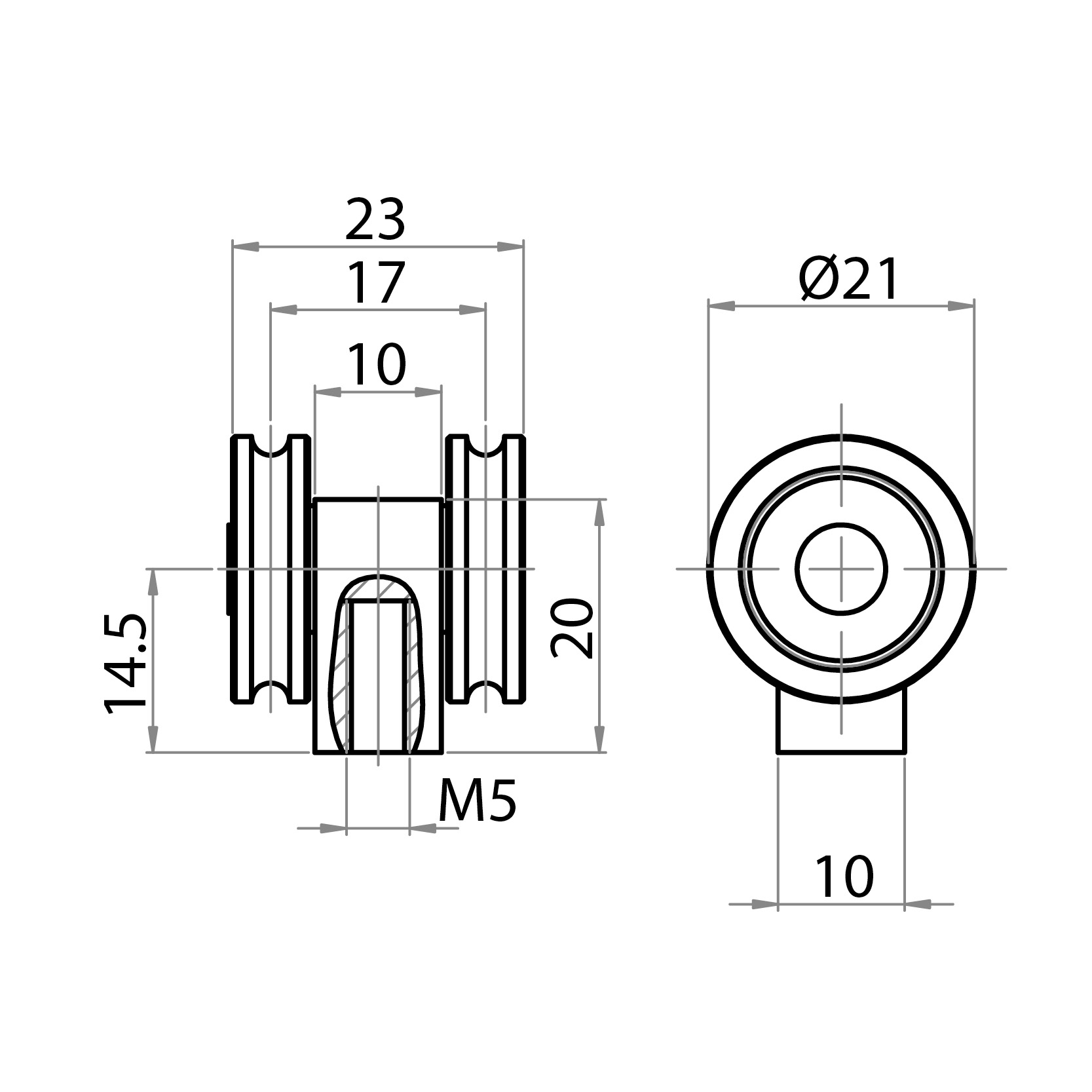 700025 - Carrello di scorrimento doppio in alluminio-polizene / Accessori di complemento / Accessori per strutture e protezioni / Prodotti / Alutec | Profili in alluminio, sistemi di trasporto e automazione industriale - Alutec Group 700025 - Carrello di scorrimento doppio in alluminio-polizene / Accessori di complemento / Accessori per strutture e protezioni / Prodotti / Alutec | Profili in alluminio, sistemi di trasporto e automazione industriale - Alutec Group