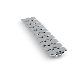 Bauteil für Lamellenförderband A4620082S: Aluflex-Stahlkette für Rinne 86, mittlerer Radius 200 mm