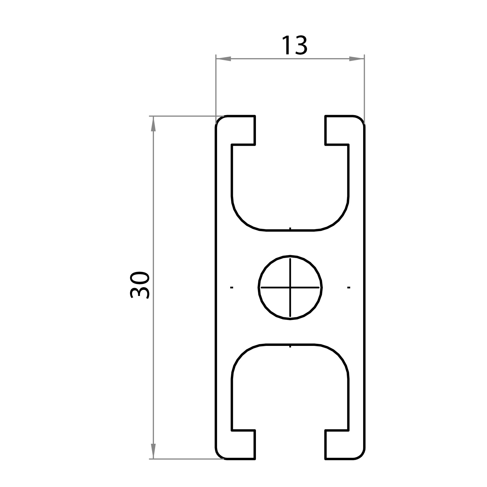 101330 - 13x30 / Groove 6 series 30 / Groove / Aluminium profiles / Products / Alutec | Profili in alluminio, sistemi di trasporto e automazione industriale - Alutec Group 101330 - 13x30 / Groove 6 series 30 / Groove / Aluminium profiles / Products / Alutec | Profili in alluminio, sistemi di trasporto e automazione industriale - Alutec Group