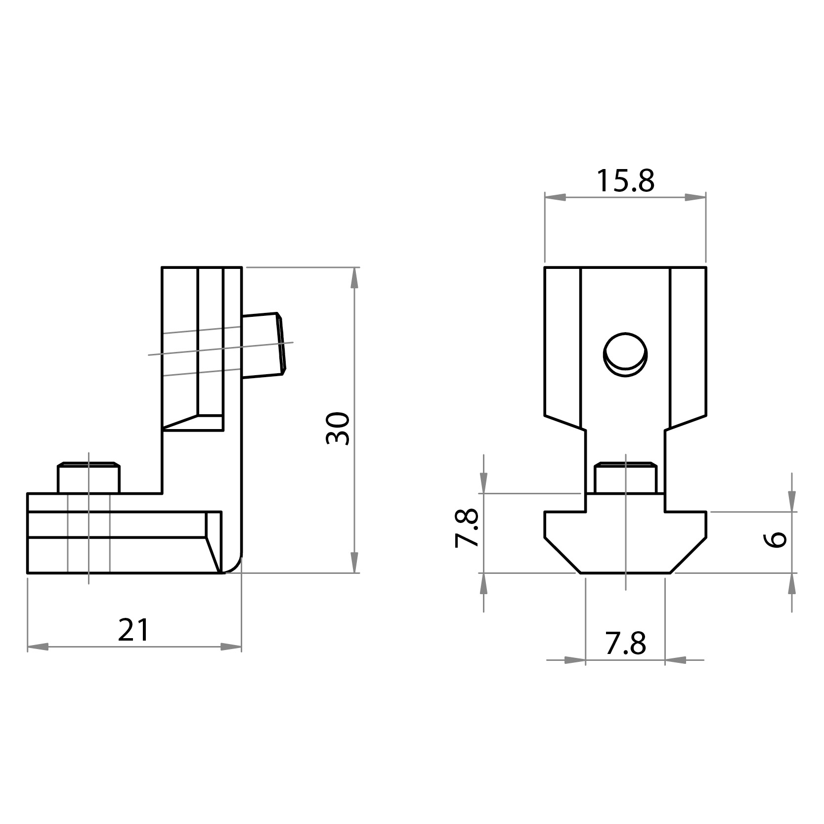 321901 - Giunto di connessione esterno a 90° per profilo cava 8 serie 40 / Connessioni: angolari, piastrine, giunti / Accessori di fissaggio / Prodotti / Alutec | Profili in alluminio, sistemi di trasporto e automazione industriale - Alutec Group 321901 - Giunto di connessione esterno a 90° per profilo cava 8 serie 40 / Connessioni: angolari, piastrine, giunti / Accessori di fissaggio / Prodotti / Alutec | Profili in alluminio, sistemi di trasporto e automazione industriale - Alutec Group