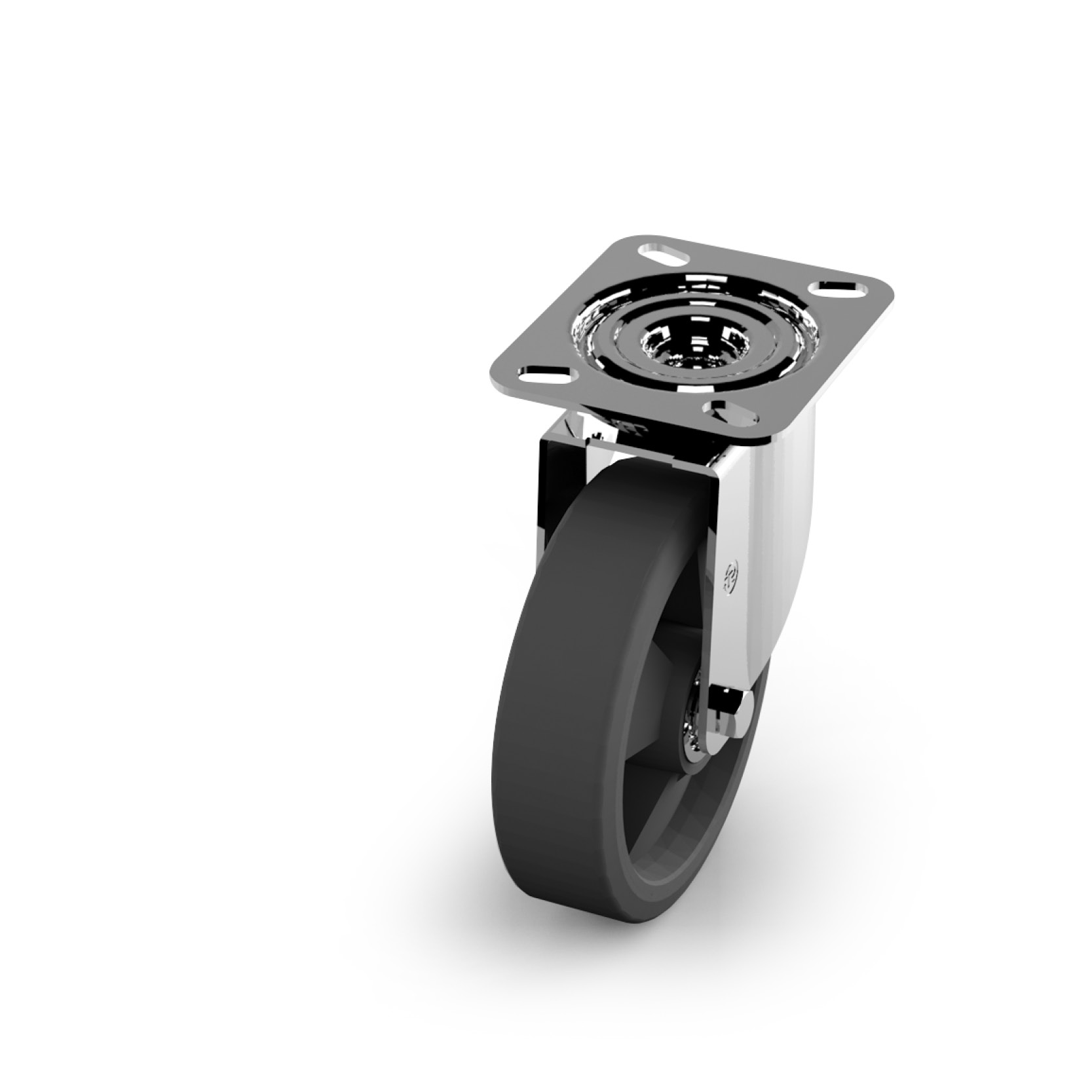 C7901241 - Ruota girevole Ø125 cromata senza freno / Ruote girevoli / Accessori di sostegno / Prodotti / Alutec | Profili in alluminio, sistemi di trasporto e automazione industriale - Alutec Group C7901241 - Ruota girevole Ø125 cromata senza freno / Ruote girevoli / Accessori di sostegno / Prodotti / Alutec | Profili in alluminio, sistemi di trasporto e automazione industriale - Alutec Group