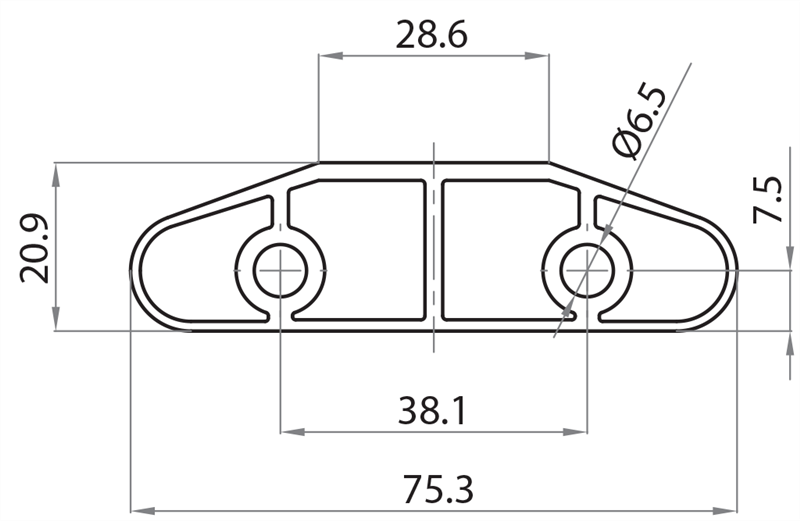 102175 - 21x75 / Profiles for conveyor lines / Aluminium profiles / Products / Alutec | Profili in alluminio, sistemi di trasporto e automazione industriale - Alutec Group 102175 - 21x75 / Profiles for conveyor lines / Aluminium profiles / Products / Alutec | Profili in alluminio, sistemi di trasporto e automazione industriale - Alutec Group
