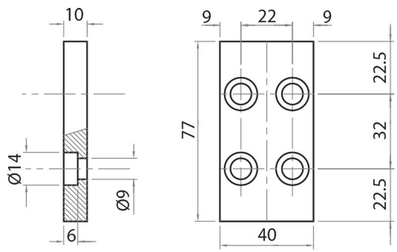 300032 - Piastrina collegamento 32x32 + 45x45 / Connessioni: angolari, piastrine, giunti / Accessori di fissaggio / Prodotti / Alutec | Profili in alluminio, sistemi di trasporto e automazione industriale - Alutec Group 300032 - Piastrina collegamento 32x32 + 45x45 / Connessioni: angolari, piastrine, giunti / Accessori di fissaggio / Prodotti / Alutec | Profili in alluminio, sistemi di trasporto e automazione industriale - Alutec Group