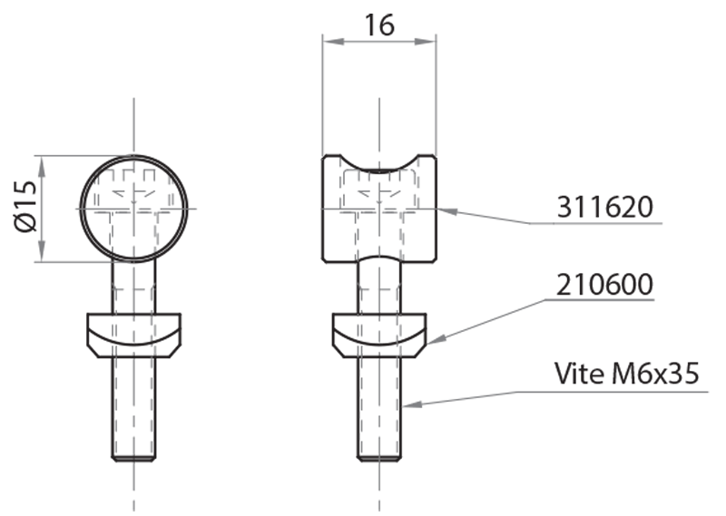 311620 - Pawl clamping Ø16 / Connections: angle brackets, fastening plates, butt joints / Fastening accessories / Products / Alutec | Profili in alluminio, sistemi di trasporto e automazione industriale - Alutec Group 311620 - Pawl clamping Ø16 / Connections: angle brackets, fastening plates, butt joints / Fastening accessories / Products / Alutec | Profili in alluminio, sistemi di trasporto e automazione industriale - Alutec Group