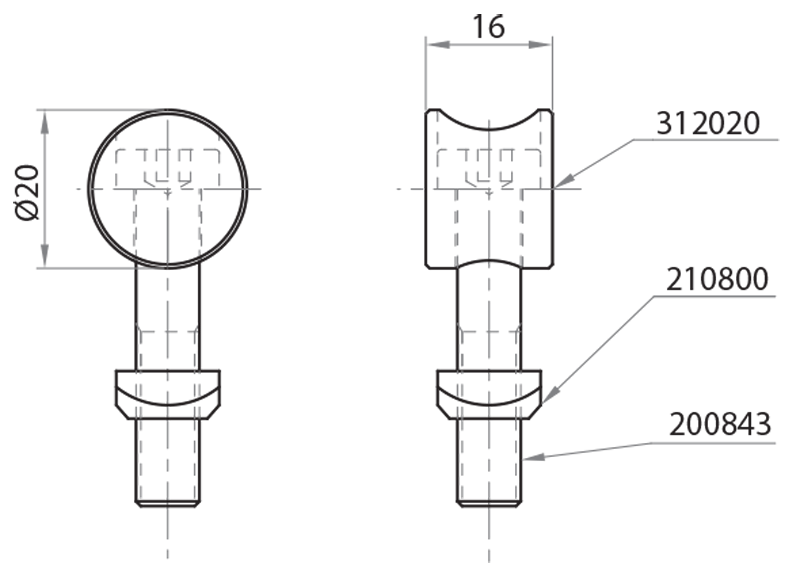 312020 - Fissaggio a nottolino semplice Ø20 / Connessioni: angolari, piastrine, giunti / Accessori di fissaggio / Prodotti / Alutec | Profili in alluminio, sistemi di trasporto e automazione industriale - Alutec Group 312020 - Fissaggio a nottolino semplice Ø20 / Connessioni: angolari, piastrine, giunti / Accessori di fissaggio / Prodotti / Alutec | Profili in alluminio, sistemi di trasporto e automazione industriale - Alutec Group