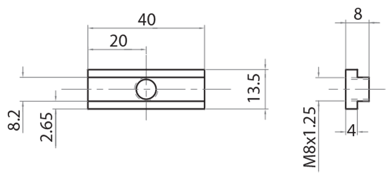 321310SG - Lineare Stoßverbindung L=40 / Verbindungen: Winkel, Plättchen, Verbindungsstücke / Befestigungszubehör / Produkte / Alutec | Profili in alluminio, sistemi di trasporto e automazione industriale - Alutec Group 321310SG - Lineare Stoßverbindung L=40 / Verbindungen: Winkel, Plättchen, Verbindungsstücke / Befestigungszubehör / Produkte / Alutec | Profili in alluminio, sistemi di trasporto e automazione industriale - Alutec Group