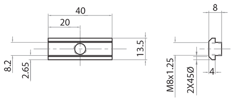 321310KSG - Blunted linear butt joint L=40 / Connections: angle brackets, fastening plates, butt joints / Fastening accessories / Products / Alutec | Profili in alluminio, sistemi di trasporto e automazione industriale - Alutec Group 321310KSG - Blunted linear butt joint L=40 / Connections: angle brackets, fastening plates, butt joints / Fastening accessories / Products / Alutec | Profili in alluminio, sistemi di trasporto e automazione industriale - Alutec Group