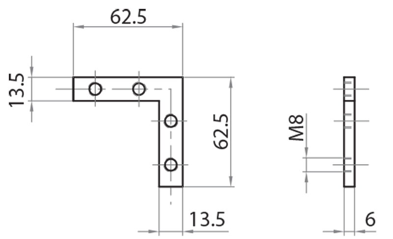 321390 - 90° abgewinkelte Stoßfuge / Verbindungen: Winkel, Plättchen, Verbindungsstücke / Befestigungszubehör / Produkte / Alutec | Profili in alluminio, sistemi di trasporto e automazione industriale - Alutec Group 321390 - 90° abgewinkelte Stoßfuge / Verbindungen: Winkel, Plättchen, Verbindungsstücke / Befestigungszubehör / Produkte / Alutec | Profili in alluminio, sistemi di trasporto e automazione industriale - Alutec Group