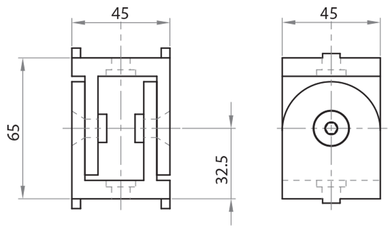 324545 - Pivot joint with screw tightening 45x45 / Connections: angle brackets, fastening plates, butt joints / Fastening accessories / Products / Alutec | Profili in alluminio, sistemi di trasporto e automazione industriale - Alutec Group 324545 - Pivot joint with screw tightening 45x45 / Connections: angle brackets, fastening plates, butt joints / Fastening accessories / Products / Alutec | Profili in alluminio, sistemi di trasporto e automazione industriale - Alutec Group