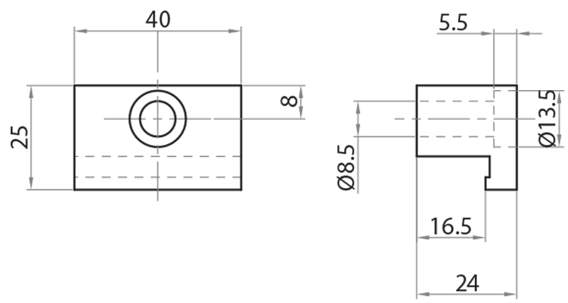 324547 - Repositionable fixing clamp / Connections: angle brackets, fastening plates, butt joints / Fastening accessories / Products / Alutec | Profili in alluminio, sistemi di trasporto e automazione industriale - Alutec Group 324547 - Repositionable fixing clamp / Connections: angle brackets, fastening plates, butt joints / Fastening accessories / Products / Alutec | Profili in alluminio, sistemi di trasporto e automazione industriale - Alutec Group