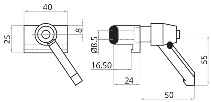 324547-M - Repositionable fixing clamp with lever / Connections: angle brackets, fastening plates, butt joints / Fastening accessories / Products / Alutec | Profili in alluminio, sistemi di trasporto e automazione industriale - Alutec Group 324547-M - Repositionable fixing clamp with lever / Connections: angle brackets, fastening plates, butt joints / Fastening accessories / Products / Alutec | Profili in alluminio, sistemi di trasporto e automazione industriale - Alutec Group
