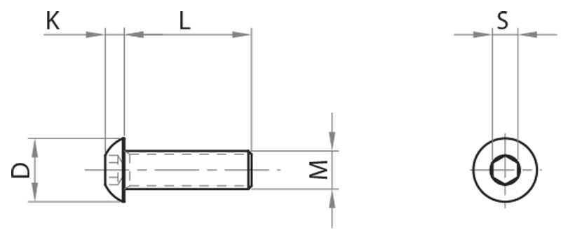 C9060820 - Hexagon socket button head cap screws / Screws, nuts, washers / Fastening accessories / Products / Alutec | Profili in alluminio, sistemi di trasporto e automazione industriale - Alutec Group C9060820 - Hexagon socket button head cap screws / Screws, nuts, washers / Fastening accessories / Products / Alutec | Profili in alluminio, sistemi di trasporto e automazione industriale - Alutec Group