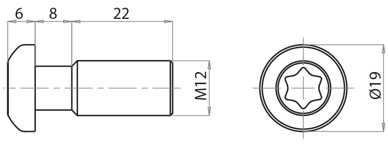 201231 - "Torx" Schrauben M12x30 / Schrauben, Muttern, Unterlegscheiben / Befestigungszubehör / Produkte / Alutec | Profili in alluminio, sistemi di trasporto e automazione industriale - Alutec Group 201231 - "Torx" Schrauben M12x30 / Schrauben, Muttern, Unterlegscheiben / Befestigungszubehör / Produkte / Alutec | Profili in alluminio, sistemi di trasporto e automazione industriale - Alutec Group