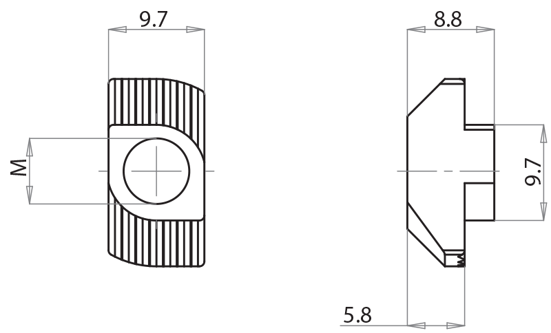 210404 - Hammermuttern für 10 mm Hohl / Schrauben, Muttern, Unterlegscheiben / Befestigungszubehör / Produkte / Alutec | Profili in alluminio, sistemi di trasporto e automazione industriale - Alutec Group 210404 - Hammermuttern für 10 mm Hohl / Schrauben, Muttern, Unterlegscheiben / Befestigungszubehör / Produkte / Alutec | Profili in alluminio, sistemi di trasporto e automazione industriale - Alutec Group