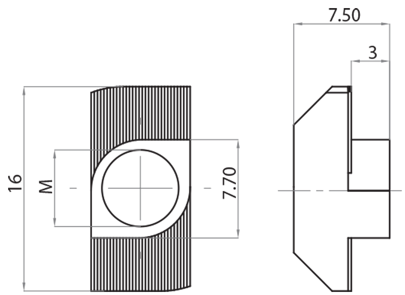 210503 - Hammer nuts for 8 mm groove / Screws, nuts, washers / Fastening accessories / Products / Alutec | Profili in alluminio, sistemi di trasporto e automazione industriale - Alutec Group 210503 - Hammer nuts for 8 mm groove / Screws, nuts, washers / Fastening accessories / Products / Alutec | Profili in alluminio, sistemi di trasporto e automazione industriale - Alutec Group