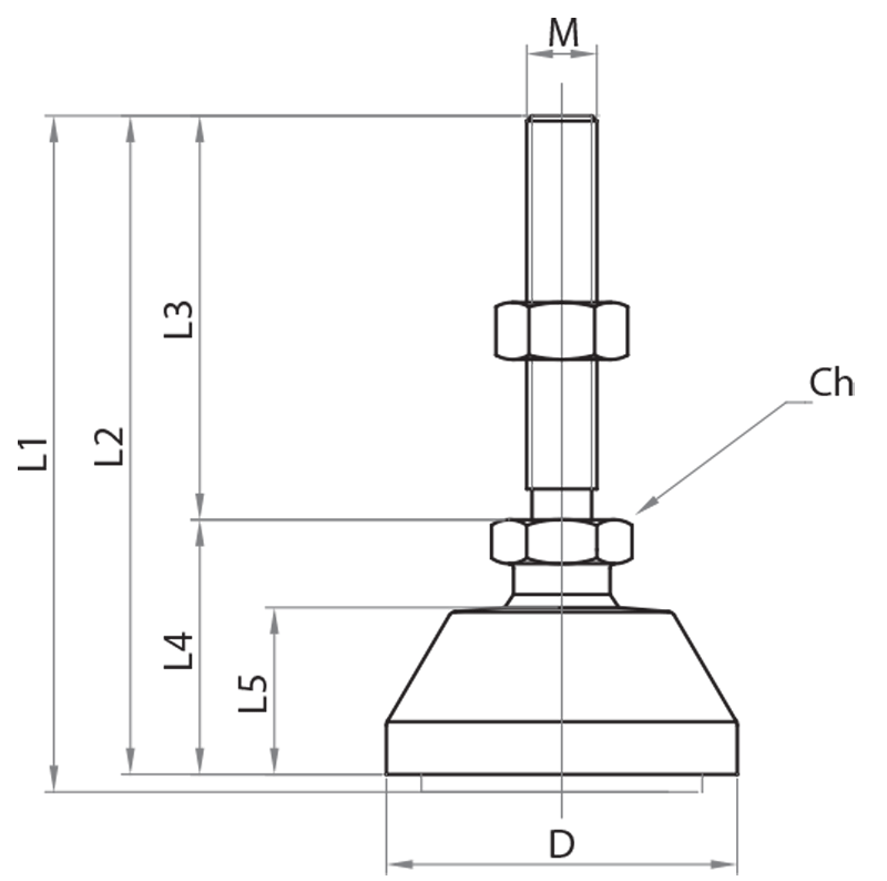 404012L - Piedi snodati antivibranti Ø40 mm / Piedi snodati antivibranti / Accessori di sostegno / Prodotti / Alutec | Profili in alluminio, sistemi di trasporto e automazione industriale - Alutec Group 404012L - Piedi snodati antivibranti Ø40 mm / Piedi snodati antivibranti / Accessori di sostegno / Prodotti / Alutec | Profili in alluminio, sistemi di trasporto e automazione industriale - Alutec Group