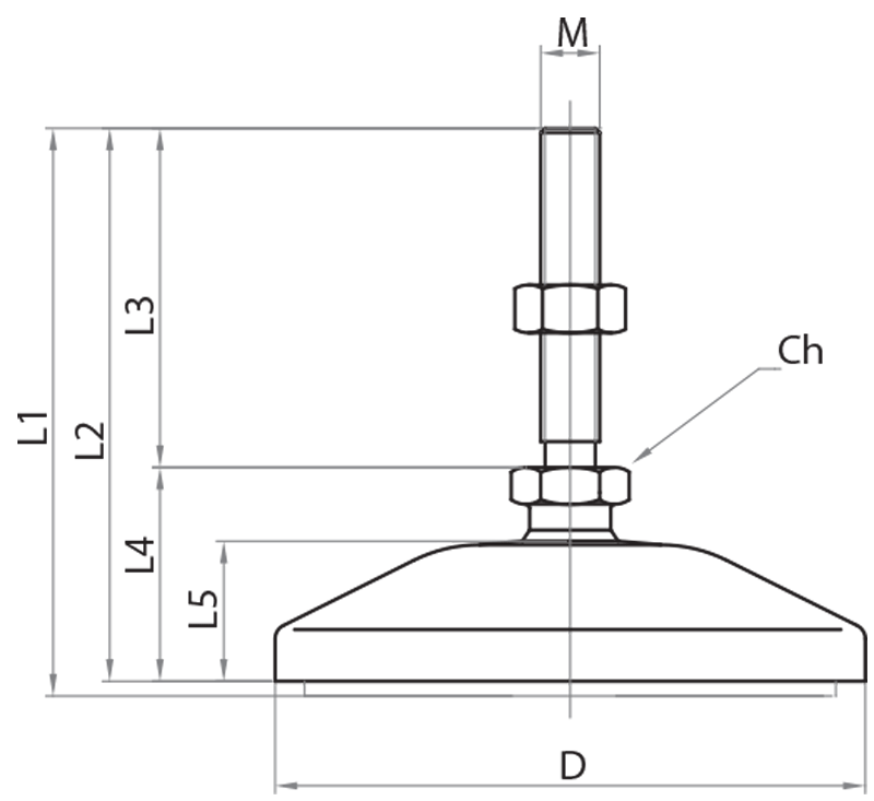 408016 - Anti-vibration articulated feet Ø80 mm / Anti-vibration articulated feet / Support accessories / Products / Alutec | Profili in alluminio, sistemi di trasporto e automazione industriale - Alutec Group 408016 - Anti-vibration articulated feet Ø80 mm / Anti-vibration articulated feet / Support accessories / Products / Alutec | Profili in alluminio, sistemi di trasporto e automazione industriale - Alutec Group