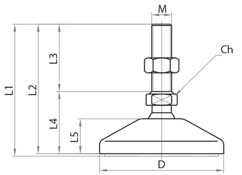 409916 - Anti-vibration articulated feet Ø100 mm / Anti-vibration articulated feet / Support accessories / Products / Alutec | Profili in alluminio, sistemi di trasporto e automazione industriale - Alutec Group 409916 - Anti-vibration articulated feet Ø100 mm / Anti-vibration articulated feet / Support accessories / Products / Alutec | Profili in alluminio, sistemi di trasporto e automazione industriale - Alutec Group
