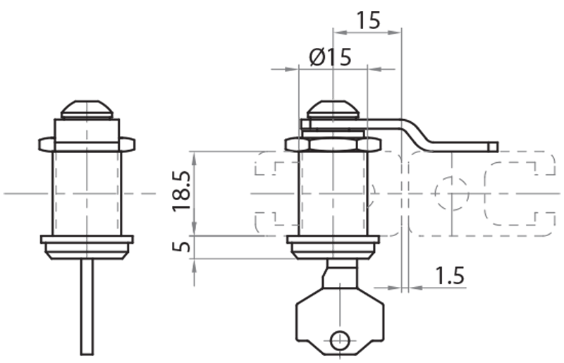 620001 - Latches with key for 18,5x32 mm profile / Completion accessories / Accessories for structures and protections / Products / Alutec | Profili in alluminio, sistemi di trasporto e automazione industriale - Alutec Group 620001 - Latches with key for 18,5x32 mm profile / Completion accessories / Accessories for structures and protections / Products / Alutec | Profili in alluminio, sistemi di trasporto e automazione industriale - Alutec Group