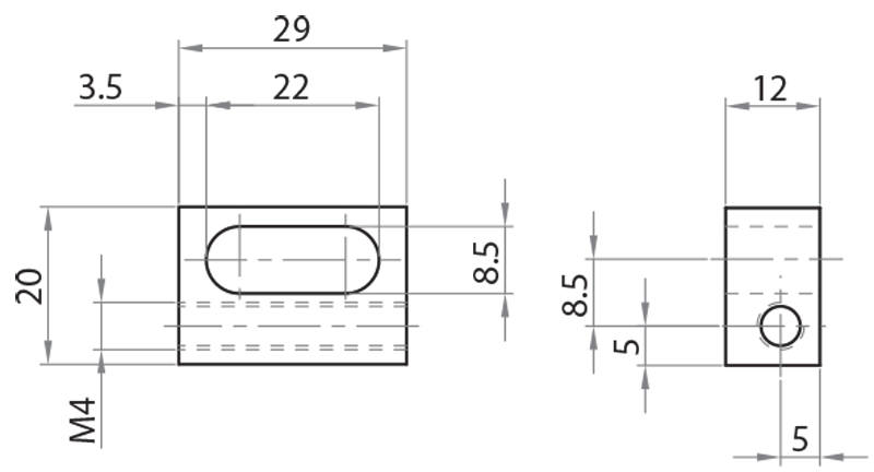 622912 - Die-cast slotted mounting blocks / Completion accessories / Accessories for structures and protections / Products / Alutec | Profili in alluminio, sistemi di trasporto e automazione industriale - Alutec Group 622912 - Die-cast slotted mounting blocks / Completion accessories / Accessories for structures and protections / Products / Alutec | Profili in alluminio, sistemi di trasporto e automazione industriale - Alutec Group
