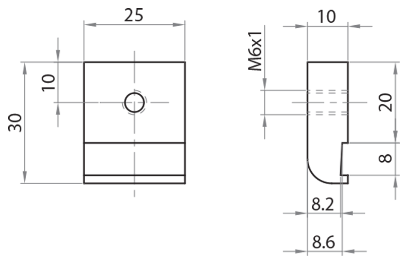 623025 - Blocchetto di fissaggio rapido per pannelli - inseribile in cava 8mm / Accessori di complemento / Accessori per strutture e protezioni / Prodotti / Alutec | Profili in alluminio, sistemi di trasporto e automazione industriale - Alutec Group 623025 - Blocchetto di fissaggio rapido per pannelli - inseribile in cava 8mm / Accessori di complemento / Accessori per strutture e protezioni / Prodotti / Alutec | Profili in alluminio, sistemi di trasporto e automazione industriale - Alutec Group