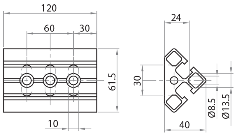 314513 - Particolare per strutture reticolari 120 mm / Accessori di complemento / Accessori per strutture e protezioni / Prodotti / Alutec | Profili in alluminio, sistemi di trasporto e automazione industriale - Alutec Group 314513 - Particolare per strutture reticolari 120 mm / Accessori di complemento / Accessori per strutture e protezioni / Prodotti / Alutec | Profili in alluminio, sistemi di trasporto e automazione industriale - Alutec Group