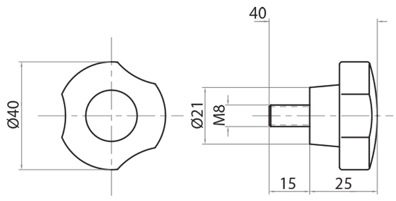 620006 - Dreischlitziger Knopf mit Gewindestift / Ergänzendes Zubehör / Zubehör für Strukturen und Schutzeinrichtungen / Produkte / Alutec | Profili in alluminio, sistemi di trasporto e automazione industriale - Alutec Group 620006 - Dreischlitziger Knopf mit Gewindestift / Ergänzendes Zubehör / Zubehör für Strukturen und Schutzeinrichtungen / Produkte / Alutec | Profili in alluminio, sistemi di trasporto e automazione industriale - Alutec Group