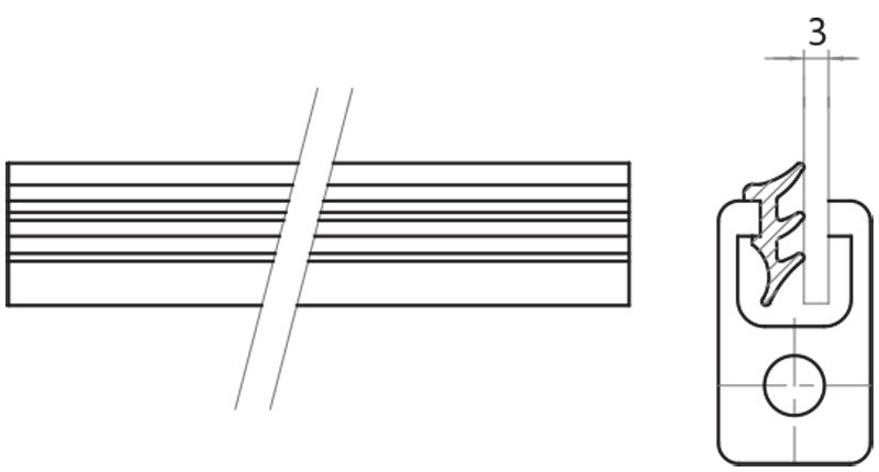 700003 - Gasket for 3 mm glasses and fixed panels plug-in / Completion accessories / Accessories for structures and protections / Products / Alutec | Profili in alluminio, sistemi di trasporto e automazione industriale - Alutec Group 700003 - Gasket for 3 mm glasses and fixed panels plug-in / Completion accessories / Accessories for structures and protections / Products / Alutec | Profili in alluminio, sistemi di trasporto e automazione industriale - Alutec Group