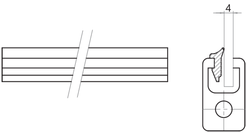 700004 - Dichtung für 4 mm Gläser und feste Platten zum Einstecken / Ergänzendes Zubehör / Zubehör für Strukturen und Schutzeinrichtungen / Produkte / Alutec | Profili in alluminio, sistemi di trasporto e automazione industriale - Alutec Group 700004 - Dichtung für 4 mm Gläser und feste Platten zum Einstecken / Ergänzendes Zubehör / Zubehör für Strukturen und Schutzeinrichtungen / Produkte / Alutec | Profili in alluminio, sistemi di trasporto e automazione industriale - Alutec Group