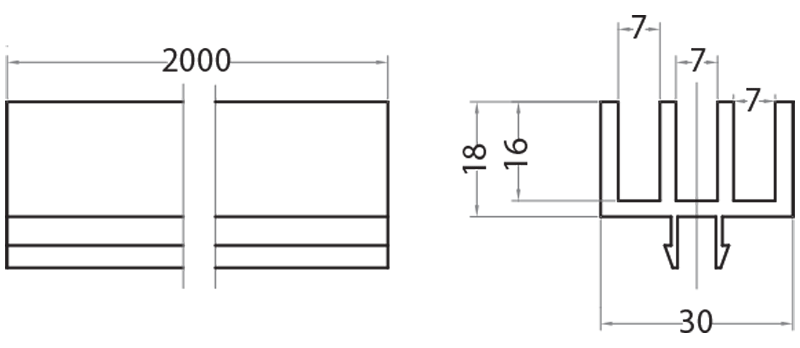 700007G - Profile for 3 doors sliding in PVC or polycarbonate / Completion accessories / Accessories for structures and protections / Products / Alutec | Profili in alluminio, sistemi di trasporto e automazione industriale - Alutec Group 700007G - Profile for 3 doors sliding in PVC or polycarbonate / Completion accessories / Accessories for structures and protections / Products / Alutec | Profili in alluminio, sistemi di trasporto e automazione industriale - Alutec Group