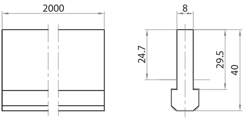 700040 - Polyzene universal profile h=40 mm / Completion accessories / Accessories for structures and protections / Products / Alutec | Profili in alluminio, sistemi di trasporto e automazione industriale - Alutec Group 700040 - Polyzene universal profile h=40 mm / Completion accessories / Accessories for structures and protections / Products / Alutec | Profili in alluminio, sistemi di trasporto e automazione industriale - Alutec Group