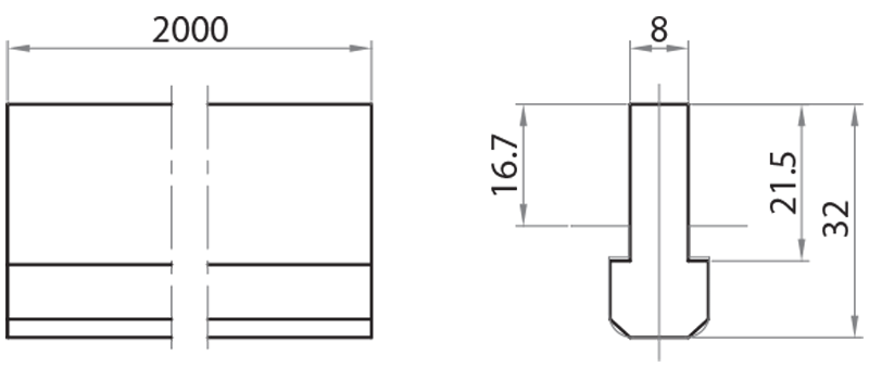 700032 - Polyzene universal profile h=32 mm / Completion accessories / Accessories for structures and protections / Products / Alutec | Profili in alluminio, sistemi di trasporto e automazione industriale - Alutec Group 700032 - Polyzene universal profile h=32 mm / Completion accessories / Accessories for structures and protections / Products / Alutec | Profili in alluminio, sistemi di trasporto e automazione industriale - Alutec Group
