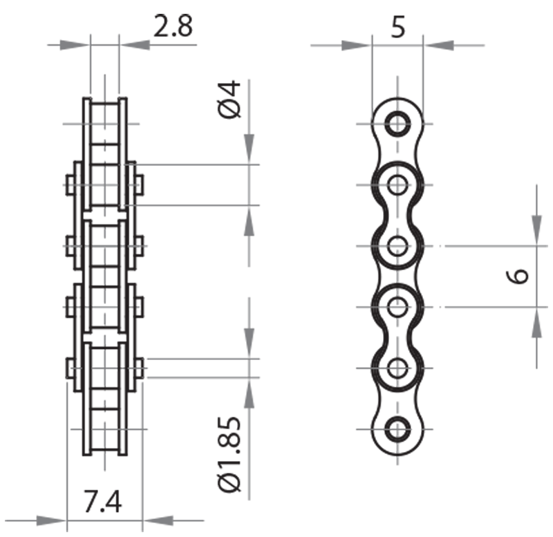 700806 - Catena passo 6 mm in metratura / Accessori di complemento / Accessori per strutture e protezioni / Prodotti / Alutec | Profili in alluminio, sistemi di trasporto e automazione industriale - Alutec Group 700806 - Catena passo 6 mm in metratura / Accessori di complemento / Accessori per strutture e protezioni / Prodotti / Alutec | Profili in alluminio, sistemi di trasporto e automazione industriale - Alutec Group