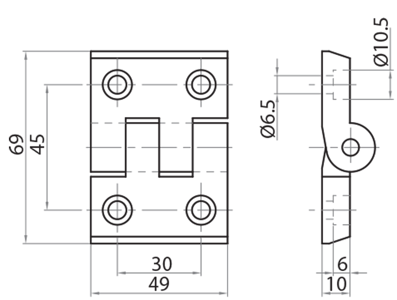 604545 - Scharnierprofil aus Polyamid 45x45, Schrauben M6x20 / Ergänzendes Zubehör / Zubehör für Strukturen und Schutzeinrichtungen / Produkte / Alutec | Profili in alluminio, sistemi di trasporto e automazione industriale - Alutec Group 604545 - Scharnierprofil aus Polyamid 45x45, Schrauben M6x20 / Ergänzendes Zubehör / Zubehör für Strukturen und Schutzeinrichtungen / Produkte / Alutec | Profili in alluminio, sistemi di trasporto e automazione industriale - Alutec Group