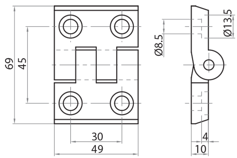 604545-8 - Scharnierprofil aus Polyamid 45x45, Schrauben M8x20 / Ergänzendes Zubehör / Zubehör für Strukturen und Schutzeinrichtungen / Produkte / Alutec | Profili in alluminio, sistemi di trasporto e automazione industriale - Alutec Group 604545-8 - Scharnierprofil aus Polyamid 45x45, Schrauben M8x20 / Ergänzendes Zubehör / Zubehör für Strukturen und Schutzeinrichtungen / Produkte / Alutec | Profili in alluminio, sistemi di trasporto e automazione industriale - Alutec Group